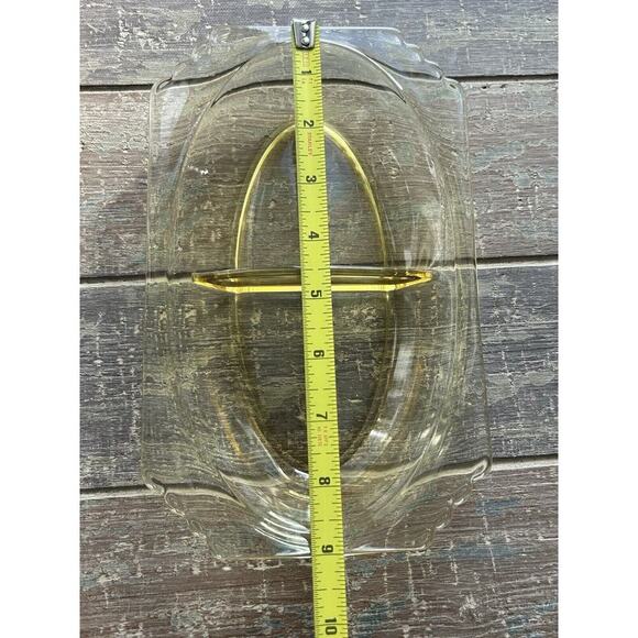Fostoria Mayfair Relish Dish 2 Part 9” Long Yellow Topaz Vintage Candy Trinket - Picture 5 of 15
